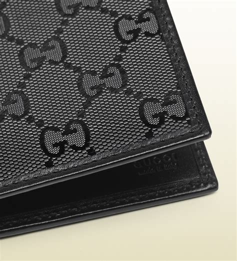 authentic gucci black gg plus imprime bi-fold mens wallet|Bi.